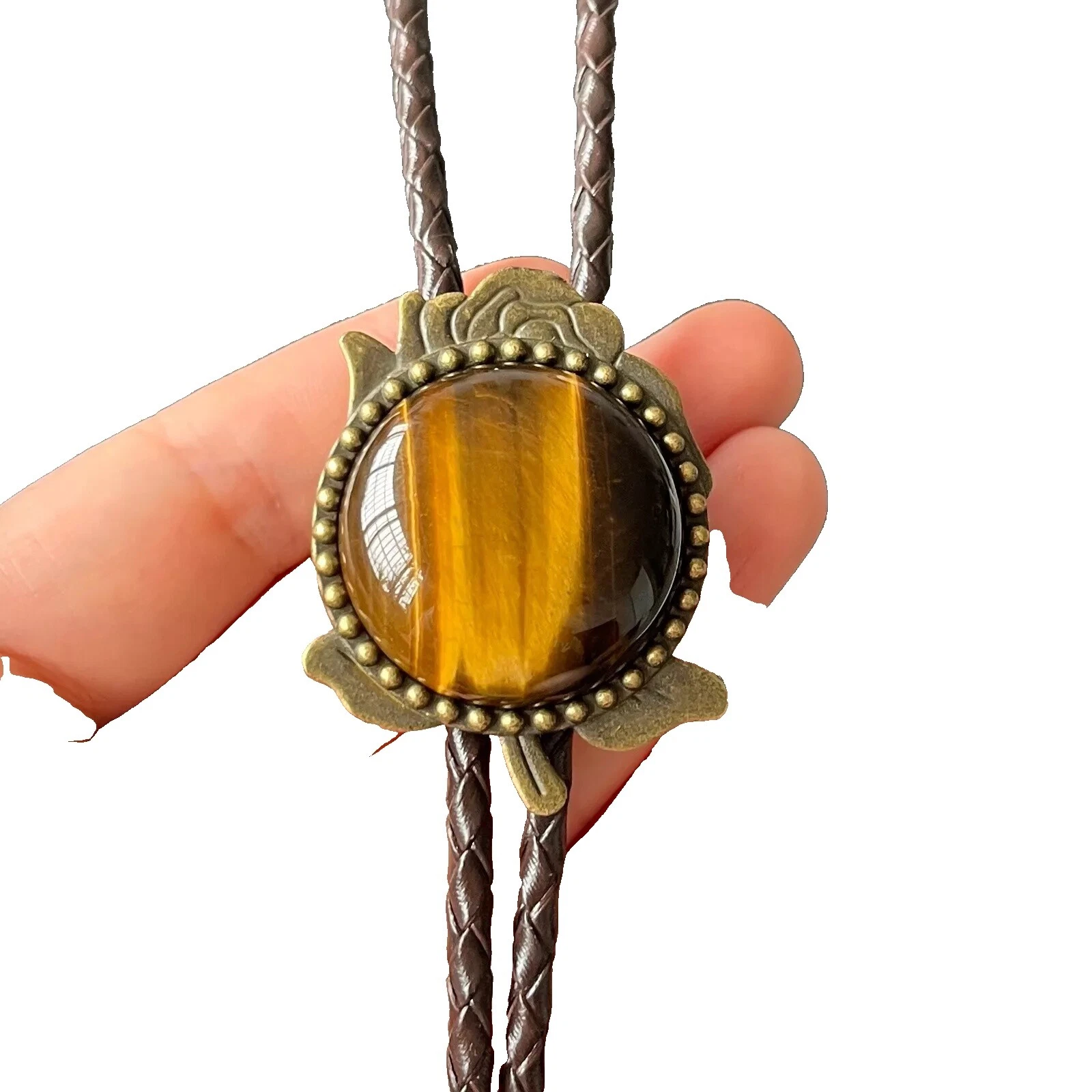 Joyería de bronce de cuero sintético para hombre