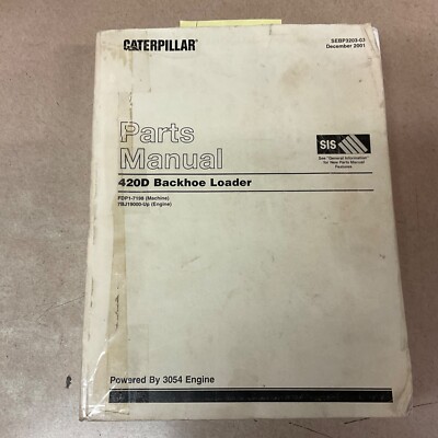 Cat Caterpillar 420d Parts Manual Book List Tractor Backhoe Loader Sn 