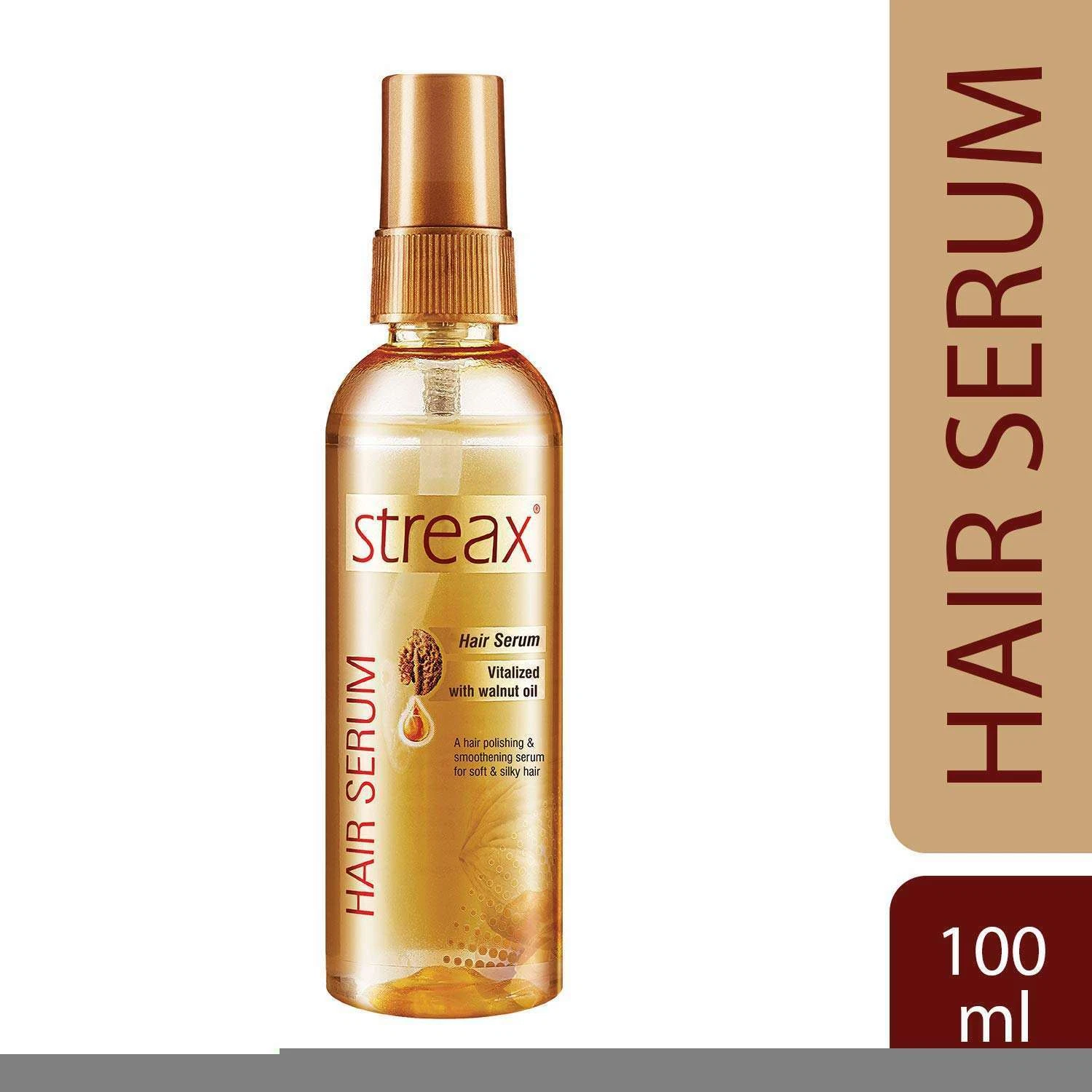 Streax Vitalized Hair Serum with Walnut Oil For frizz free shiny hair 100ml