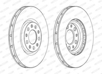 2X Ferodo DDF1451C Bremsscheibe FüR Alfa Romeo Passend FüR Fiat Jeep