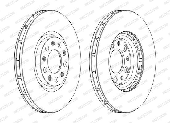 2X Ferodo DDF1451C Bremsscheibe FüR Alfa Romeo Passend FüR Fiat Jeep-image