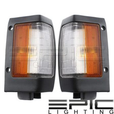 Left Right Pair Black Side Marker Signal Lamps For 90-97 Nissan D21 Pickup Truck
