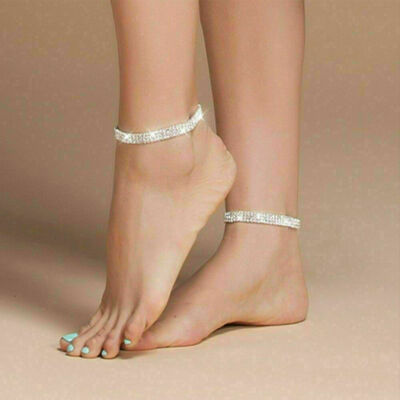 Women Ankle Bracelet Silver Anklet Foot Jewelry Beach Chain 2/3/4