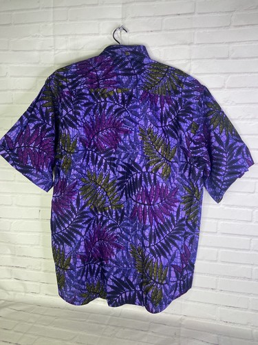 Tango by Max Raab Leaf Print Short Sleeve Button Up Shirt USA Made Mens Size L - Picture 2 of 9