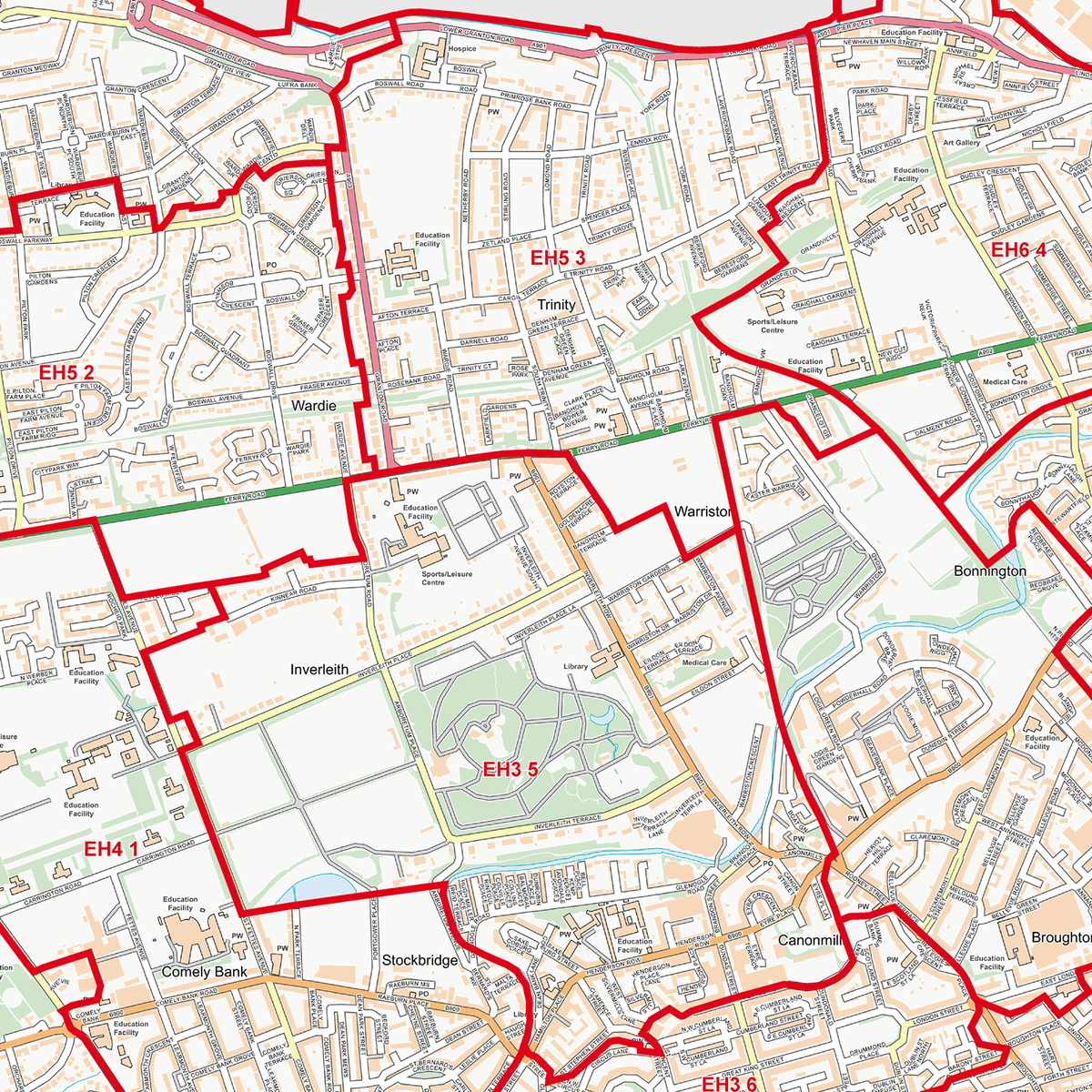 Postcode For Edinburgh Edinburgh City Centre Map 1509x1036