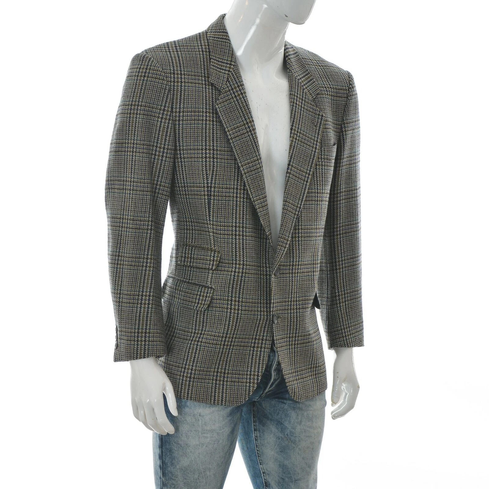 Westbury Men's Flap Pocket Houndstooth Blazer Pure New Wool Sport Jacket Size 26