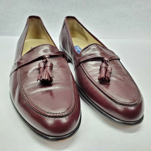 Vtg Bostonian Florentine Leather Tassel Loafers Size 12M Dress Shoes Burgundy - Picture 3 of 10
