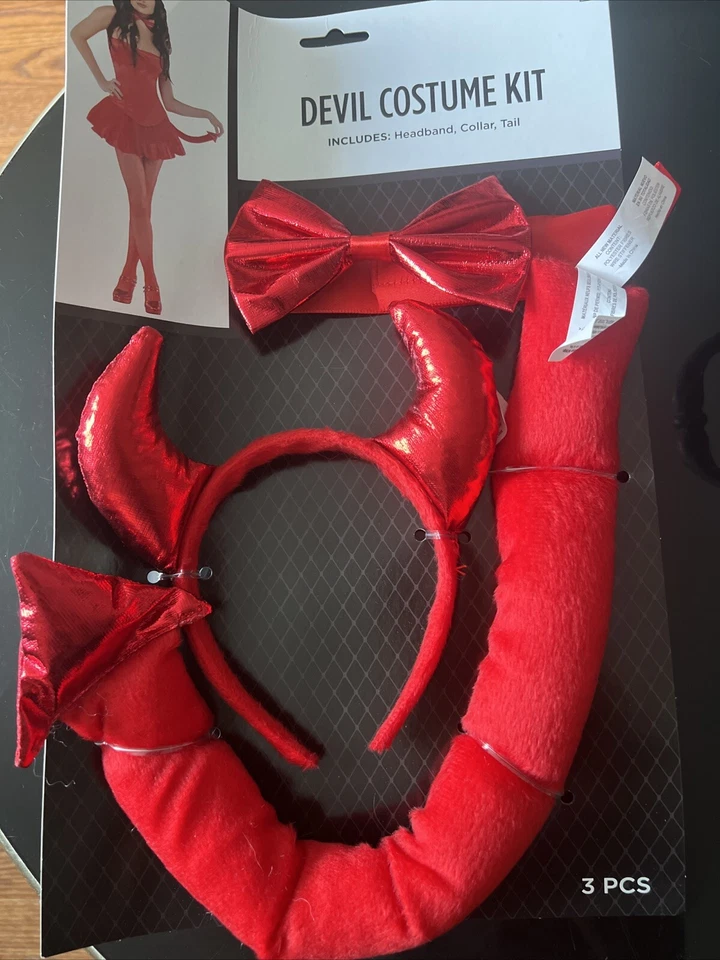 Devil Costume Kit (horns,bow tie,tail)  - Image 4 of 4