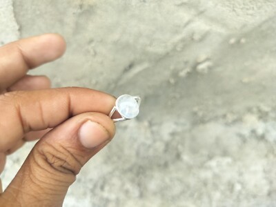Natural Moonstone 925 Sterling Silver  Ring Handmade Jewelry Gift For Her A-190
