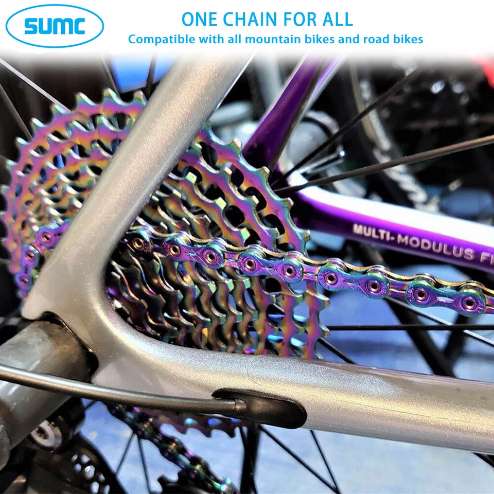 For Shimano KMC 11 Speed SUMC SX11SL Light MTB Road Bicycle Bike Rainbow Chain - Image 4 of 4