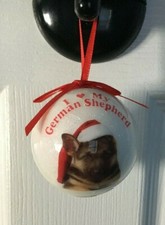 I Love My German Shepherd Christmas Ornament printed on both sides - Ball