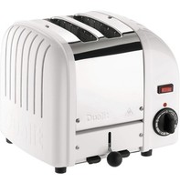 Classic DUALIT 2 Slice Vario Toaster Polished Stainless Steel - WHITE Finish
