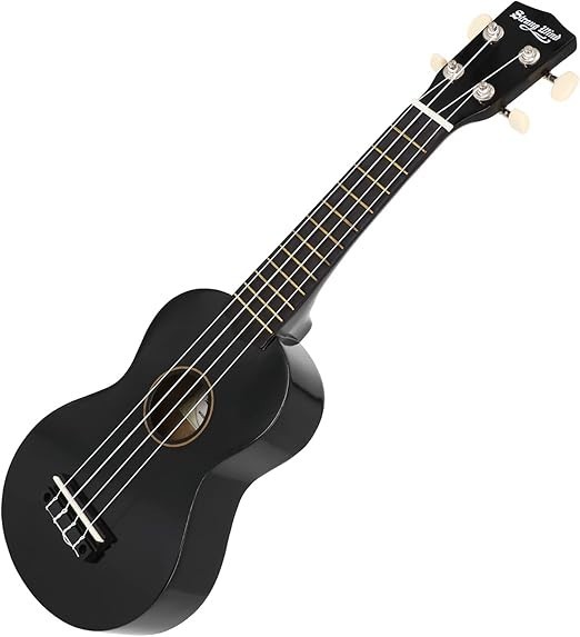 Strong Wind Soprano Ukulele 21 Inch Basswood Black for Beginners Four Strings