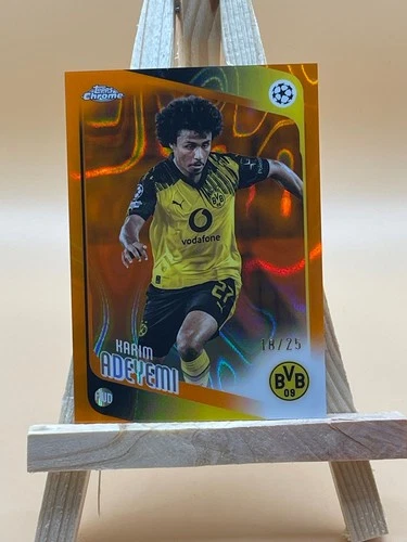 2025-26 Topps Chrome UCC Orange Lava Refractor Karim Adeyemi Dortmund #128 /25