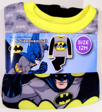 New Boy's Training To Be Batman Flannel Pajama Set, 12 Months, DC Superhero
