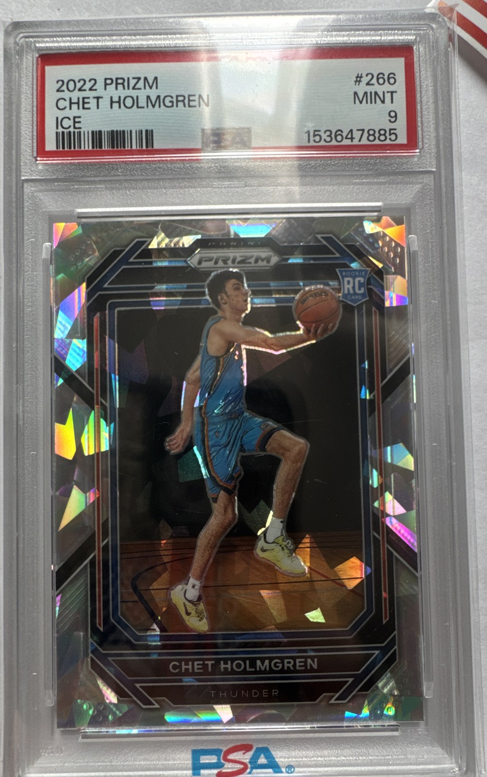 2022 Panini Prizm Chet Holmgren #266 ICE Prizm OKC Thunder 🇺🇸 ROOKIE CARD