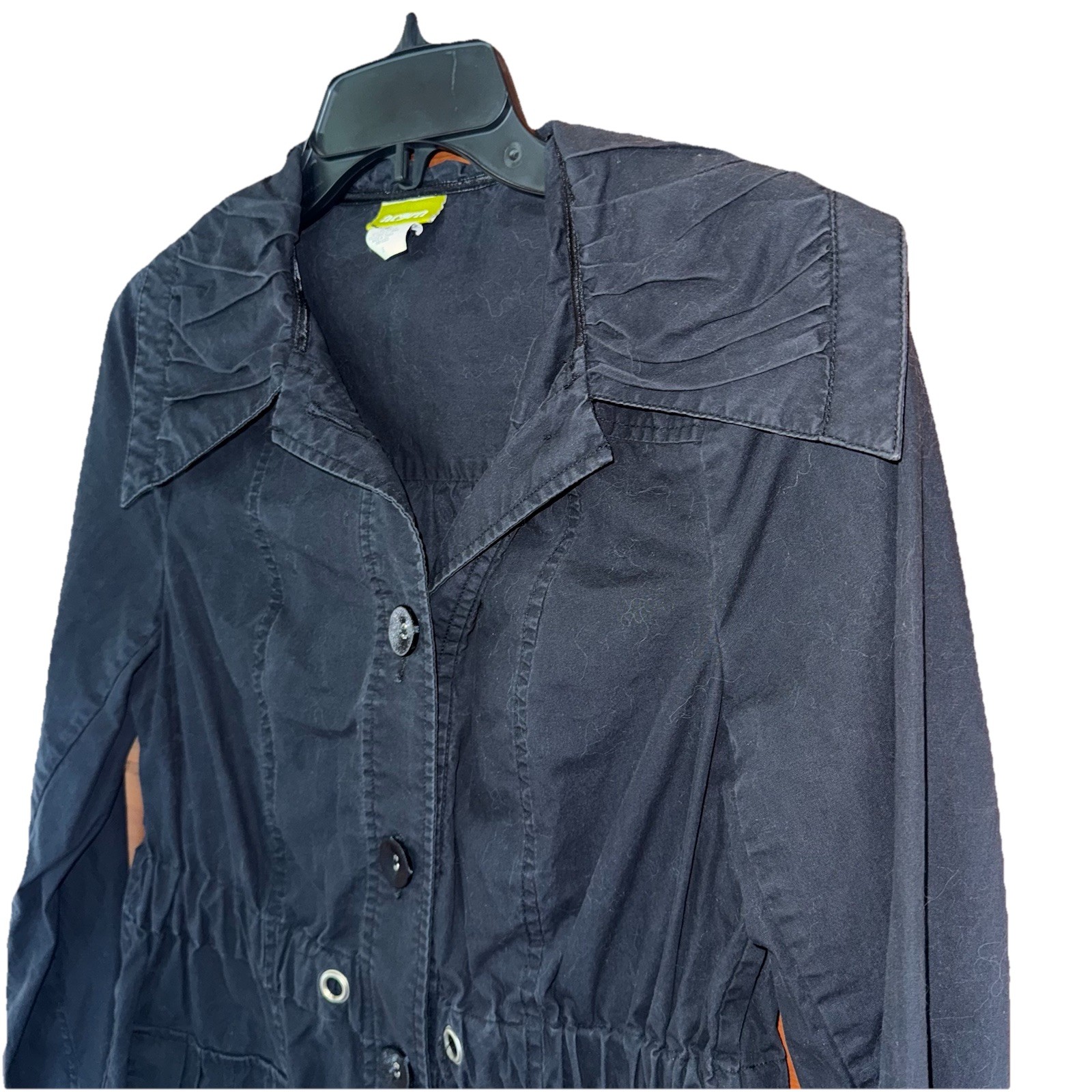 Acorn Black Button Utility Light Jacket Small - image 2