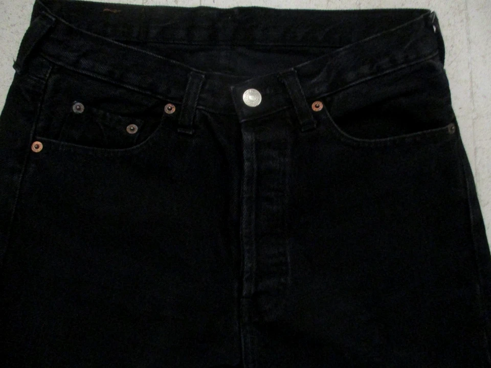 VINTAGE 1993 Levi's 501 Black jeans MADE IN USA  27  x  32 - Image 2 of 4