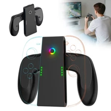 Ergonomic Charging Grip for Nintendo Switch 2 Joy Con with LED Light USB Cable