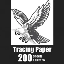 200 PCS Tracing Paper, A4 Size Artists Tracing Paper Trace Paper White Transl...