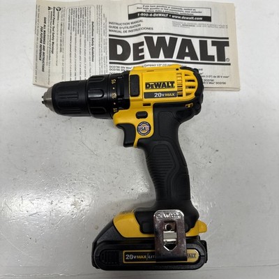 DEWALT DCD780 1/2 Cordless Drill Driver with Battery and Manual Tested 20V Max