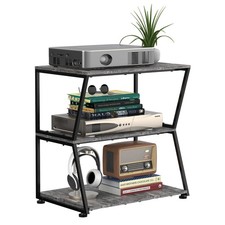 3-Tier Storage Cabinet Media Stand Corner Shelves for Record DVD Player Center