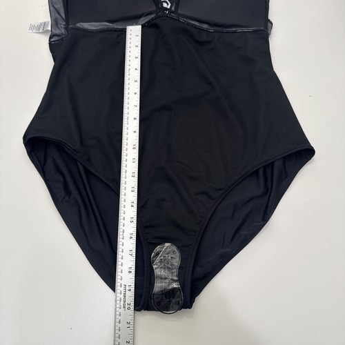 Meet.Curve Faux Wrap Halter Swimsuit 4XL Black White Striped NWT Retro Swim - Picture 10 of 12