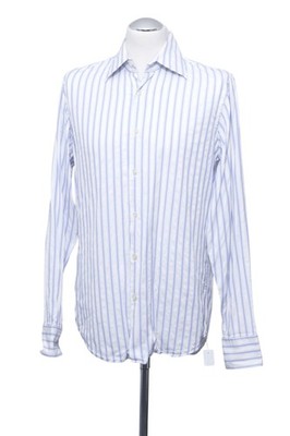 HUGO BOSS Langarm Hemd Businesshemd KW40 M blau hellblau gestreift Kent ÄL:68cm