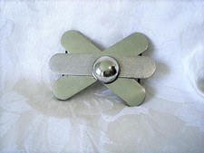 Large Vintage Textured and Shiny Silver Tone Buckle 2 1/2 x 3 5/8 In. KJ