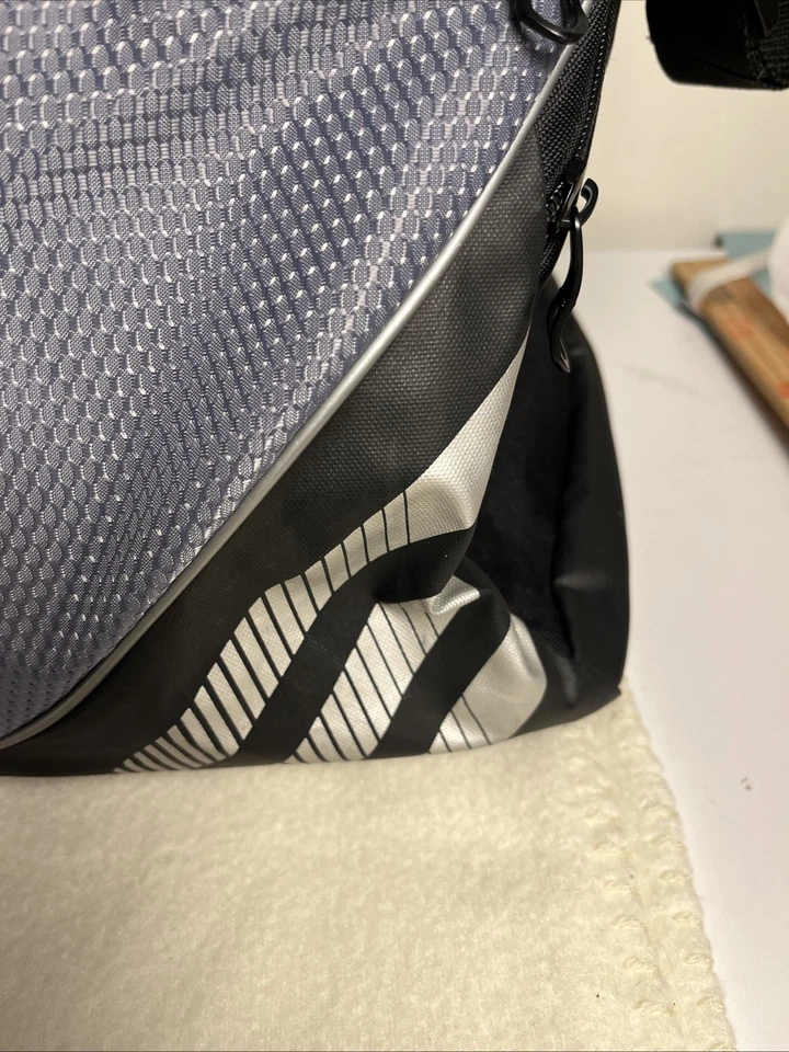Adidas Duffel Bag - Black Silver White Shoulder Crossbody 24x12x12” - Image 3 of 4