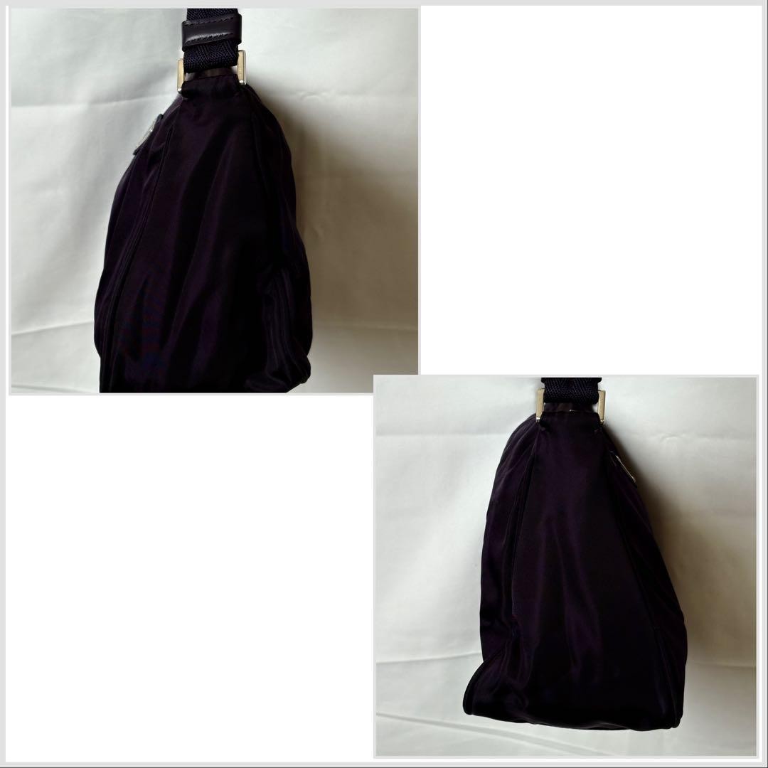PRADA Nylon Shoulder Bag Triangle Logo Purple Made in Italy Authentic thumbnail 7