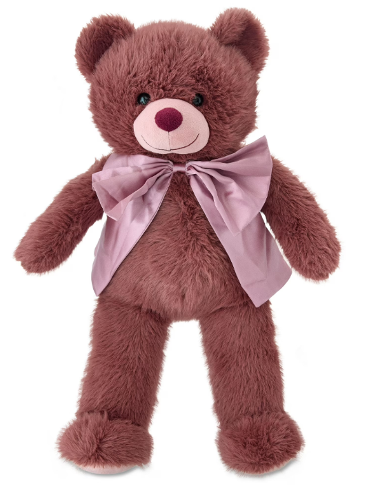 Medium Bear Plush, Mauve, 23