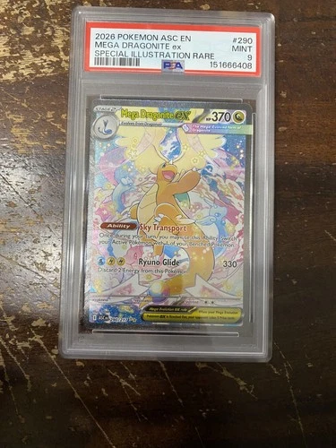 2026 POKEMON ASC EN-ASCENDED HEROES #290 MEGA DRAGONITE EX PSA 9 LOW POP VHTF