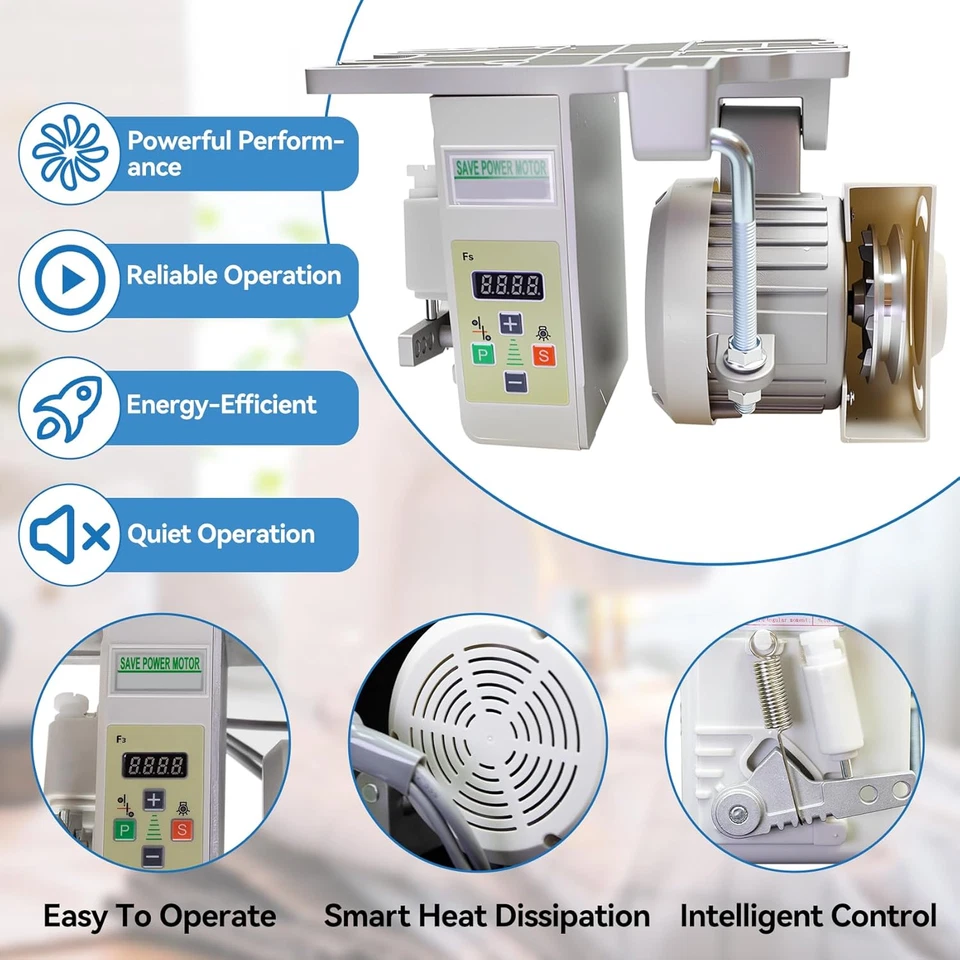 Motor de máquina de coser industrial, servomotor de máquina de coser, AC110V 750W 1HP, 20 Foto 3 de 4