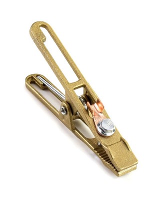 QWORK 260/300/500A Ground Welding Earth Clamp, Brass A-shape 1 pack, Gold 