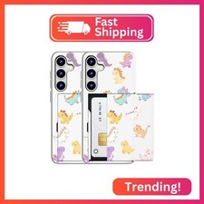 MUQR Compatible for Samsung Galaxy S24 / S25 Case with Card Holder Cute - Kawaii