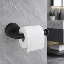 Suction-Cup-Toilet-Paper-Holder,no Drill Toilet Paper Holder, Matte Black