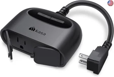 Kasa Outdoor Smart Plug, Smart Home Wi-Fi Outlet with 2 Sockets, IP64 Weather
