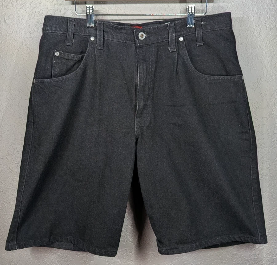 Vintage Levi's Silver Tab 90's Loose Shorts Men's 36 Black Denim Shorts Made USA
