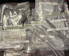 Assorted Vintage Flatware, 91 Pieces Mixed Patterns & Brands