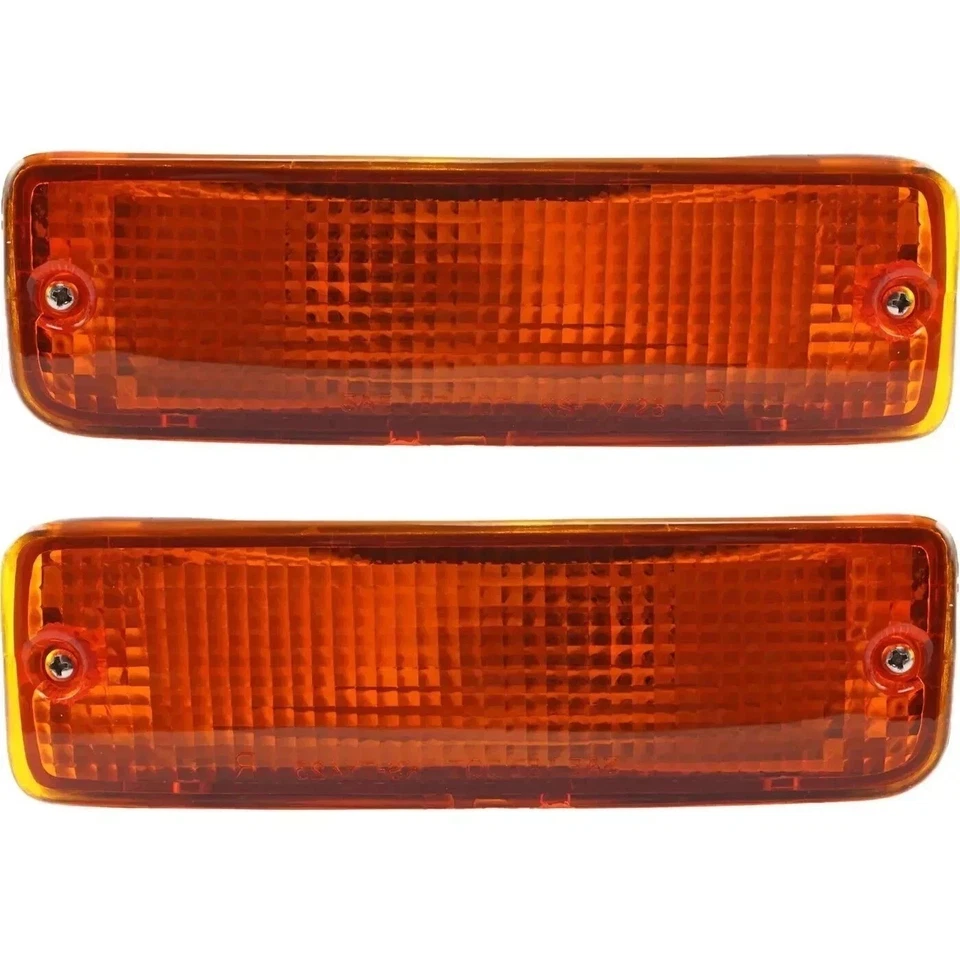 NEW FRONT CHROME BUMPER VALANCE SIGNAL LIGHT 4PC FOR 1989-1991 TOYOTA PICKUP 2WD Foto 3 de 4