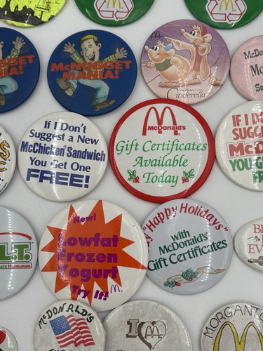 Vintage McDonald’s Employee Pinback Button Lot 50+ 1970s–90s Advertising Promo - Picture 6 of 18