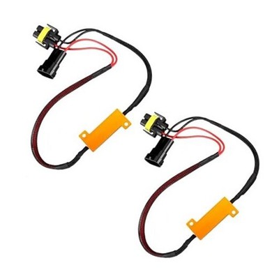 2 PCS H11 LED Canbus Decoder Kit, 50W 6 Ohm Anti Flicker Error Free Resistor