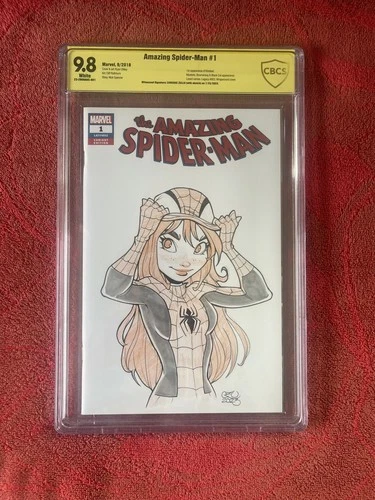 Amazing Spider-Man #1 Sketch Cover Chrissie Zullo Original Art Signed CBCS 9.8