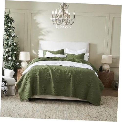 Olive Christmas Oversized Size Quilt Bedding Sets with California King