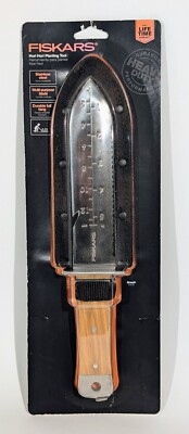 Fiskars Wood Handle Multi Purpose Hori Hori Planting Tool Full Shovel Tang Blade