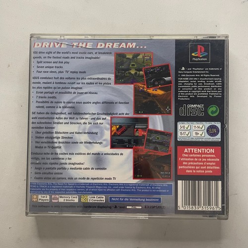 The Need For Speed Sony Playstation 1 PS1 PSX PAL Game Complete w Manual Tested - Bild 3 von 3