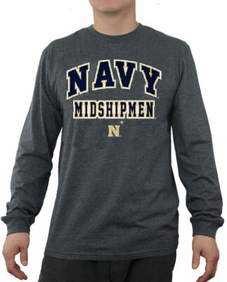 Navy Midshipmen Charcoal Over Under Long Sleeve T Shirt