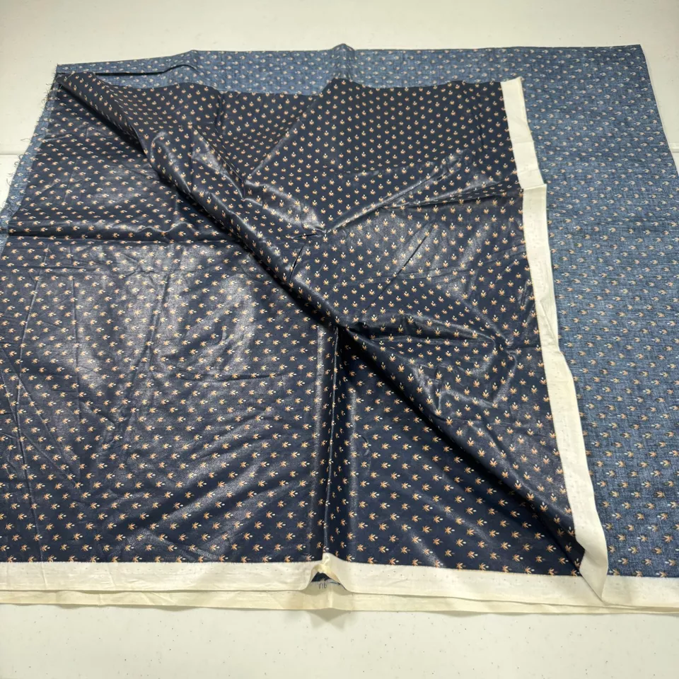 Tela tapicería dupont vintage azul floral algodón 63x54 1,75 yardas Foto 2 de 4