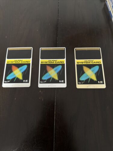 Lot Of 3 NEC PC Engine SYSTEM CARD Ver 1.0, 2.0, 2.1 Japan - Picture 3 of 3
